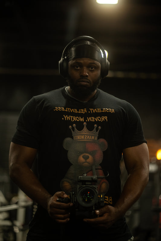 Men Full Body A Man’s Worth Oversized faded t-shirt