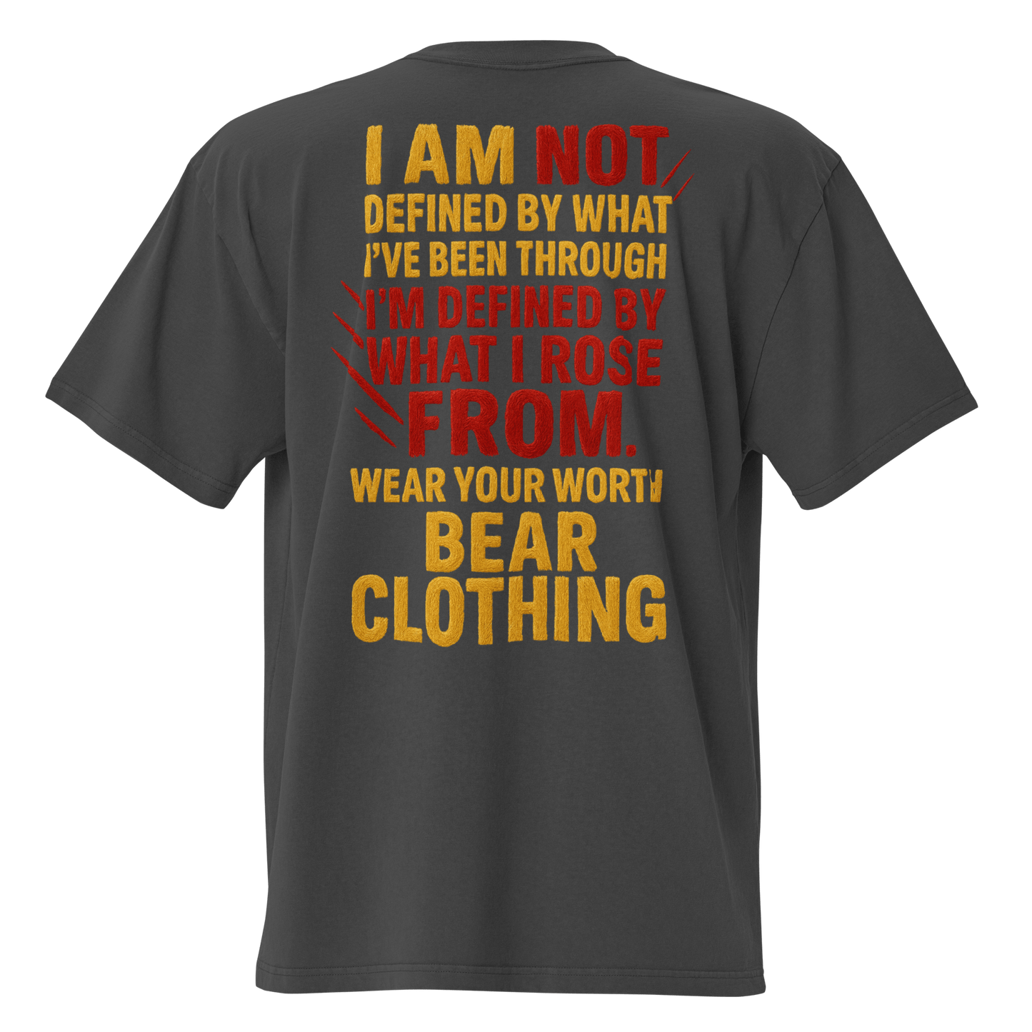 A Women’s Worth With Back Full Body Quote Oversized Faded T-Shirt - Bearclothing