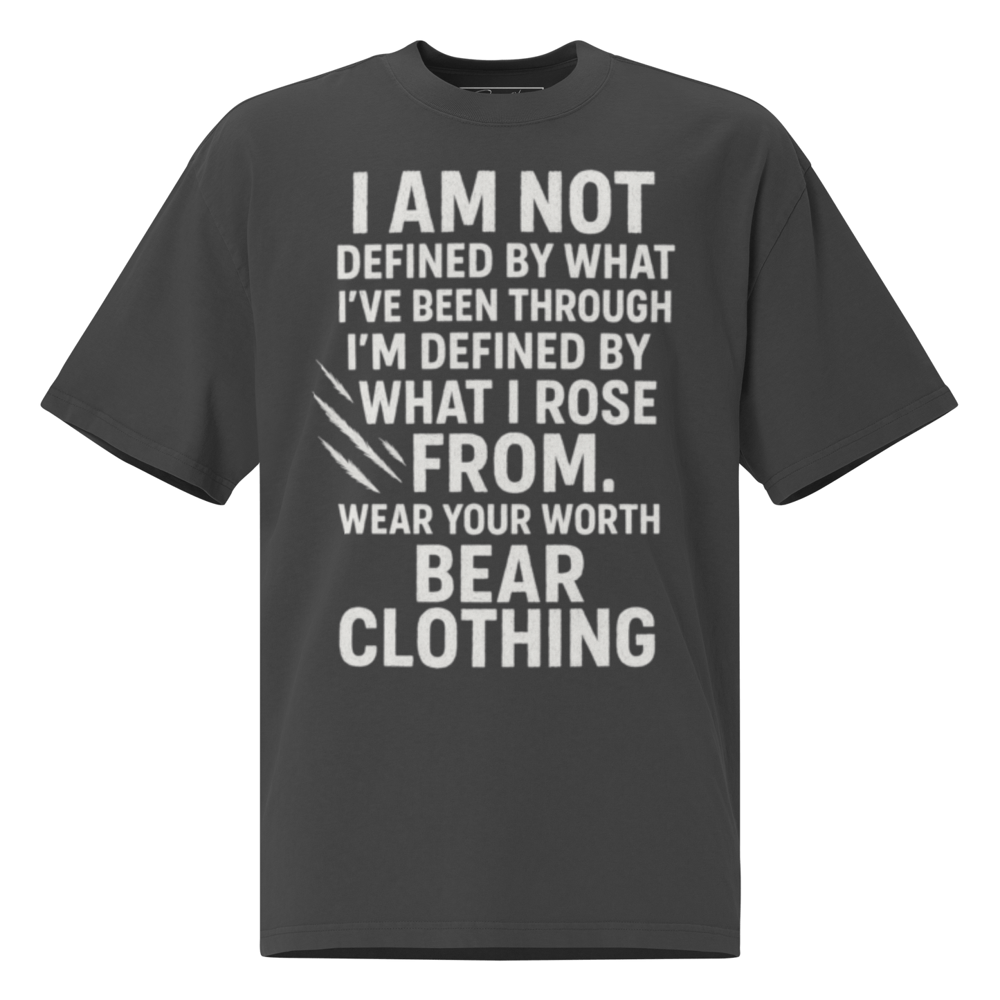 Full Body I Am Not Defined White Print Oversized faded t-shirt - Bearclothing