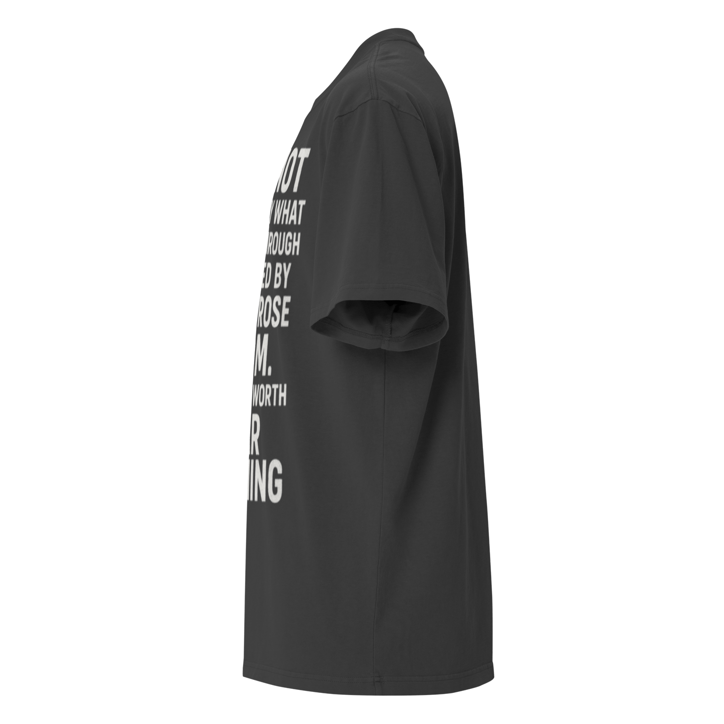 Full Body I Am Not Defined White Print Oversized faded t-shirt - Bearclothing