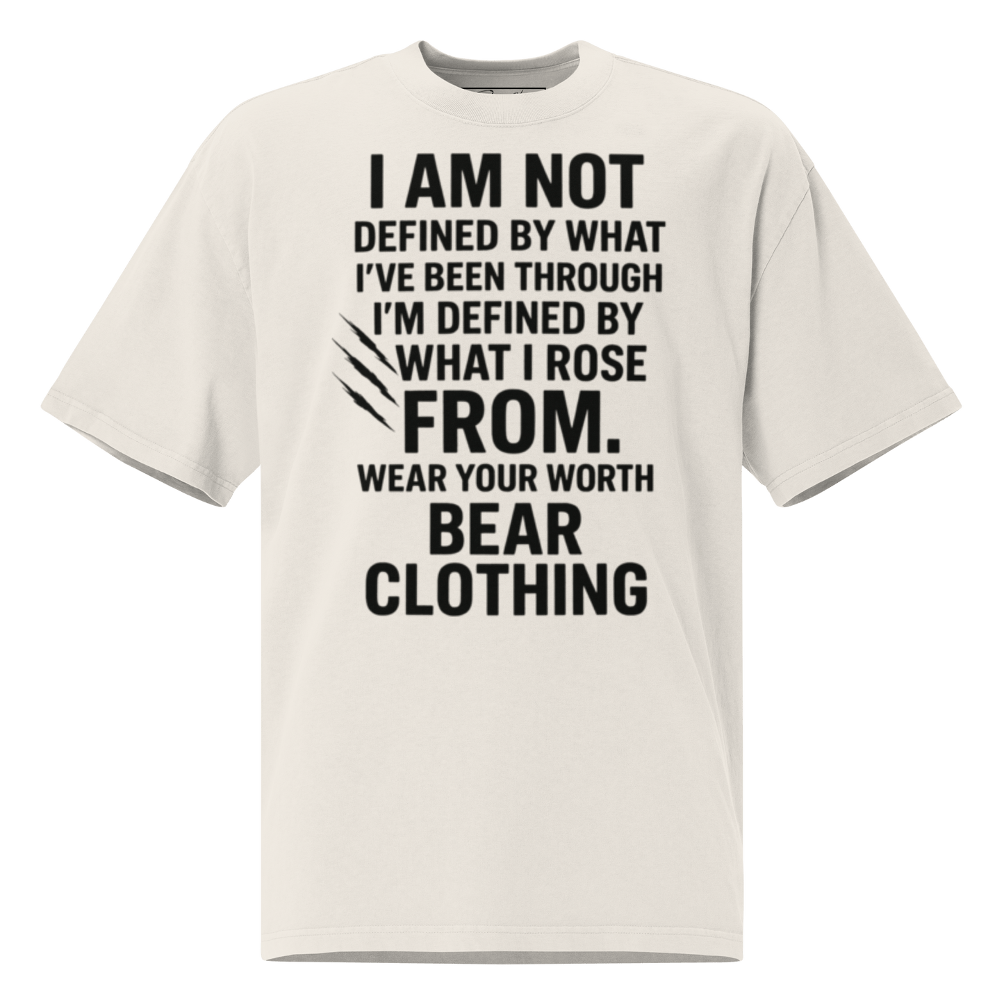 Full Body I Am Not Defined Black Print Oversized faded t-shirt - Bearclothing