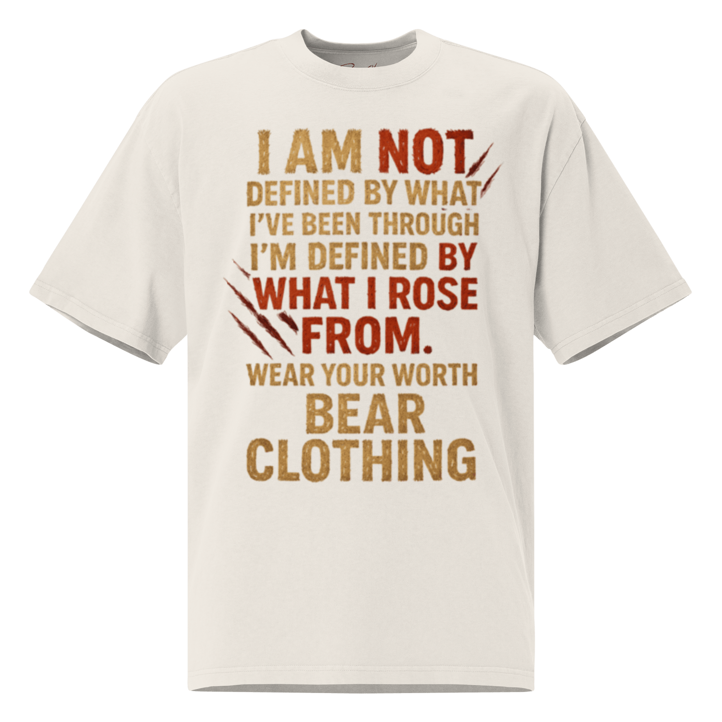 Full Body I Am Not Defined Two Color Print Oversized faded t-shirt - Bearclothing