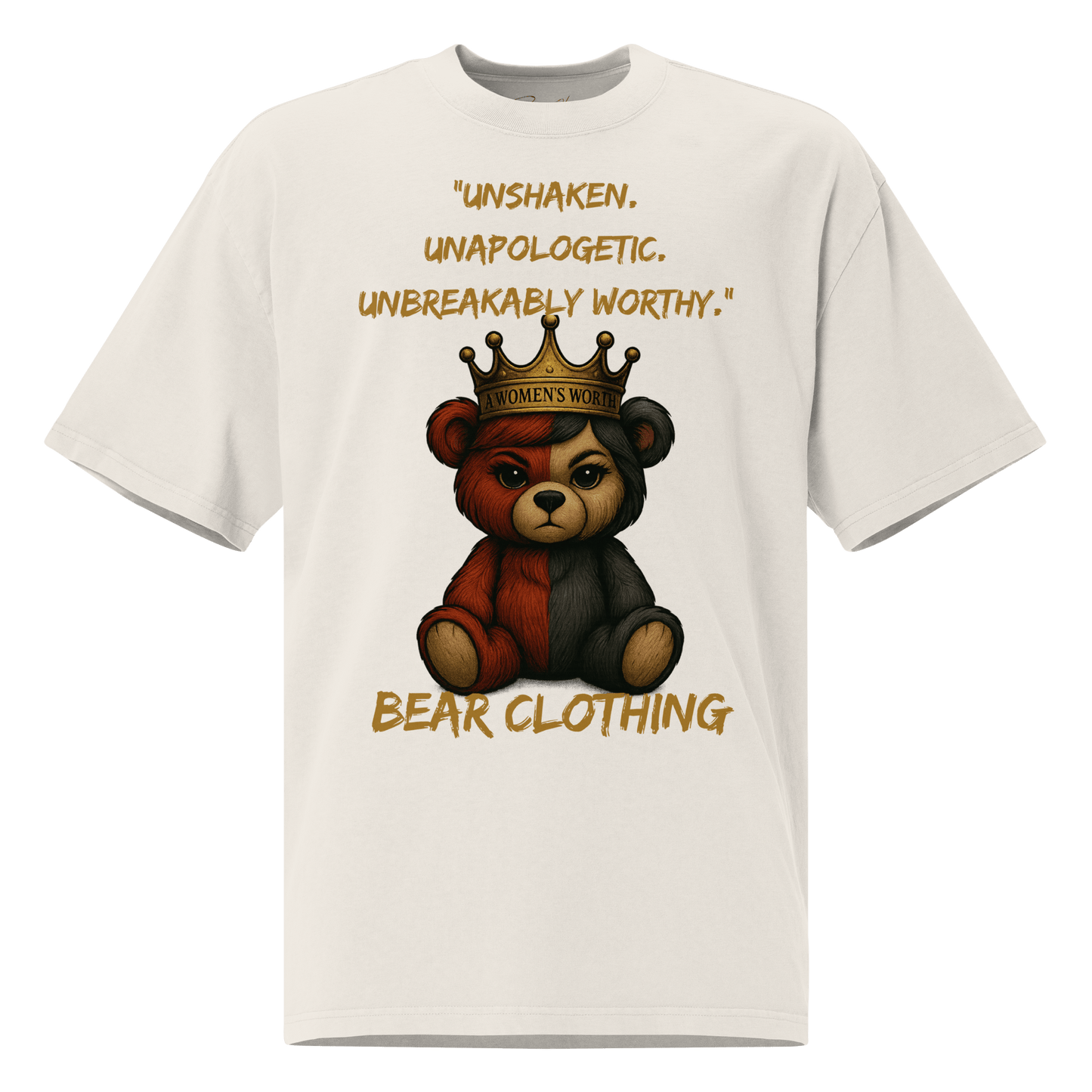 A Women’s Worth Full Body Oversized Faded T-Shirt - Bearclothing