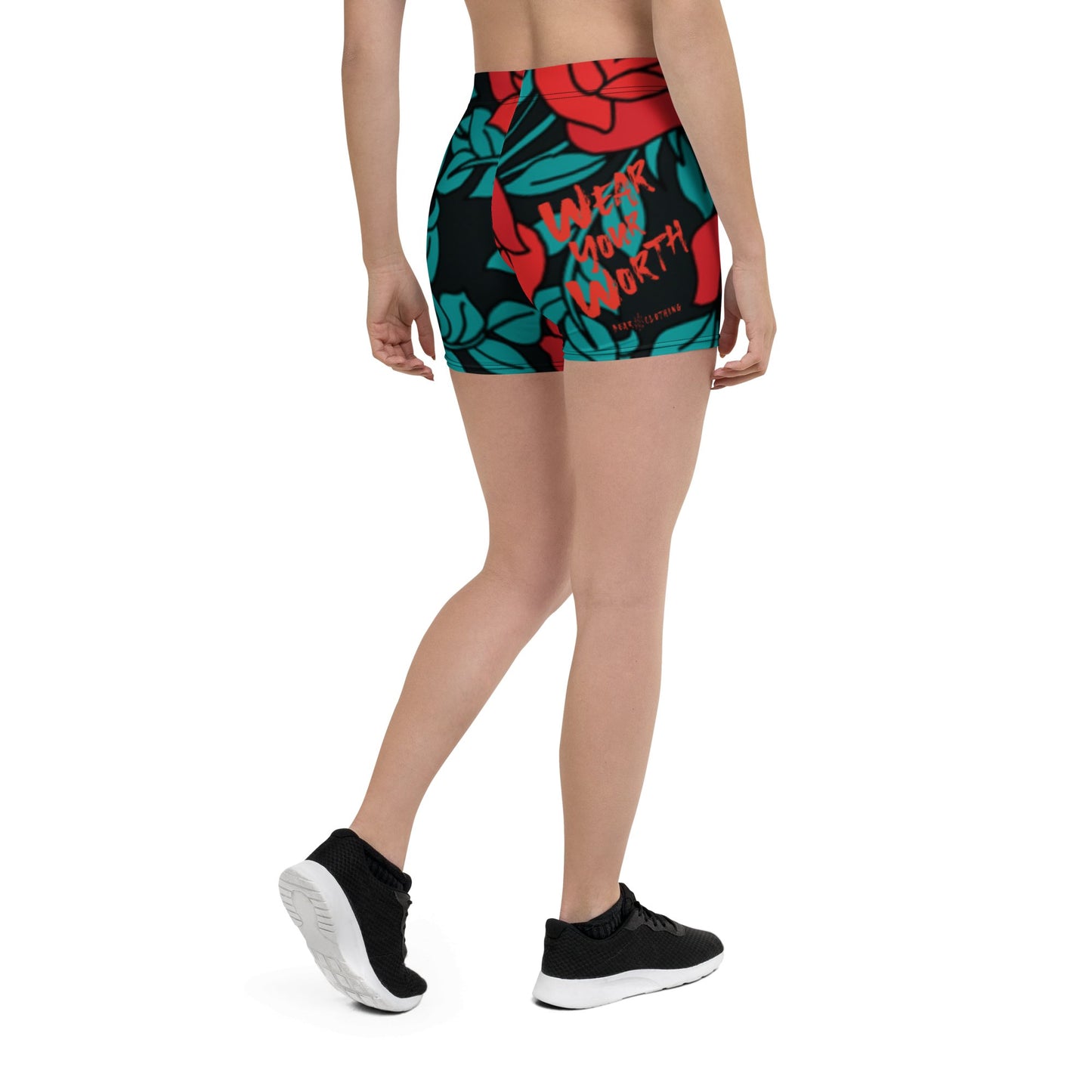 Rose Your Worth Yoga Shorts - Bearclothing