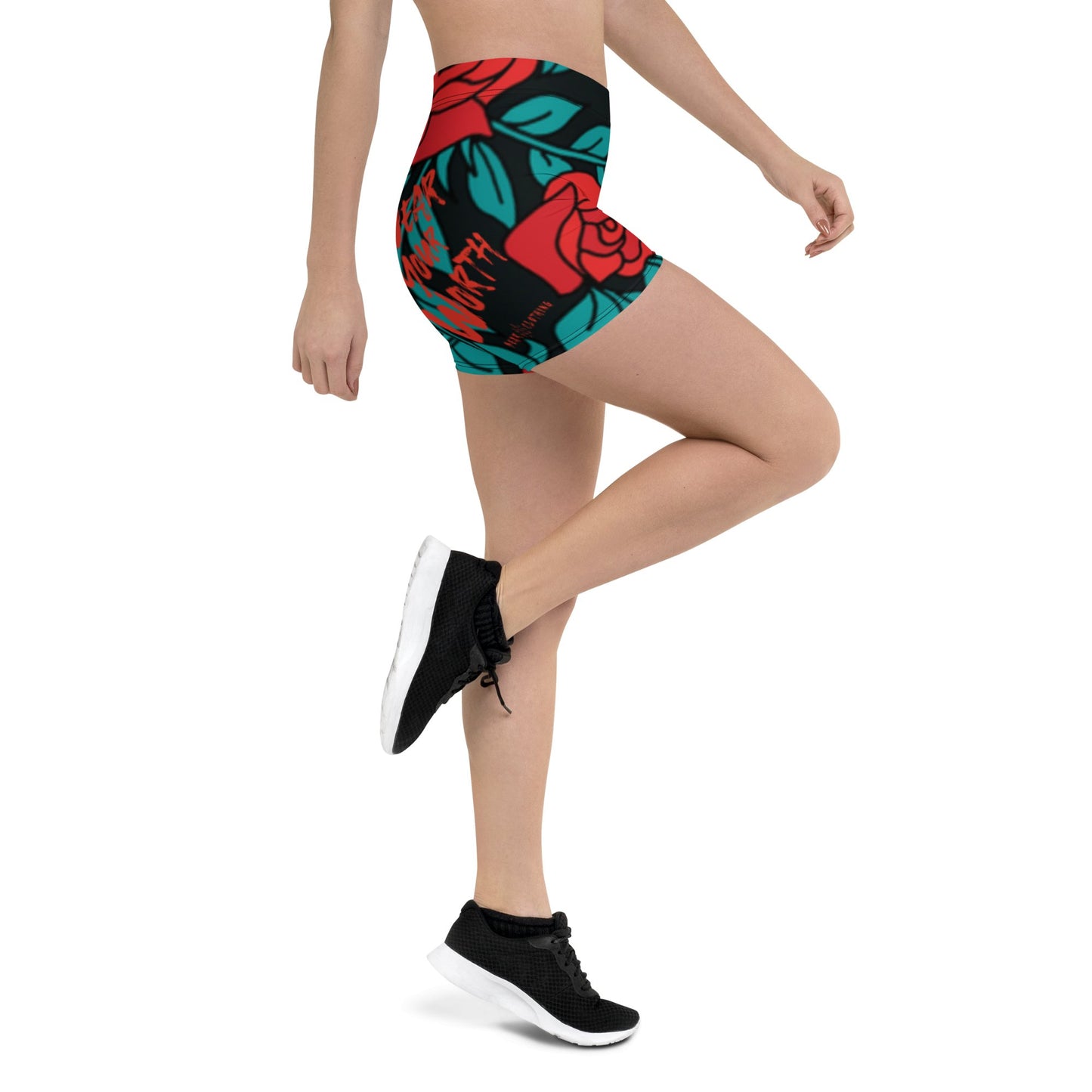 Rose Your Worth Yoga Shorts - Bearclothing