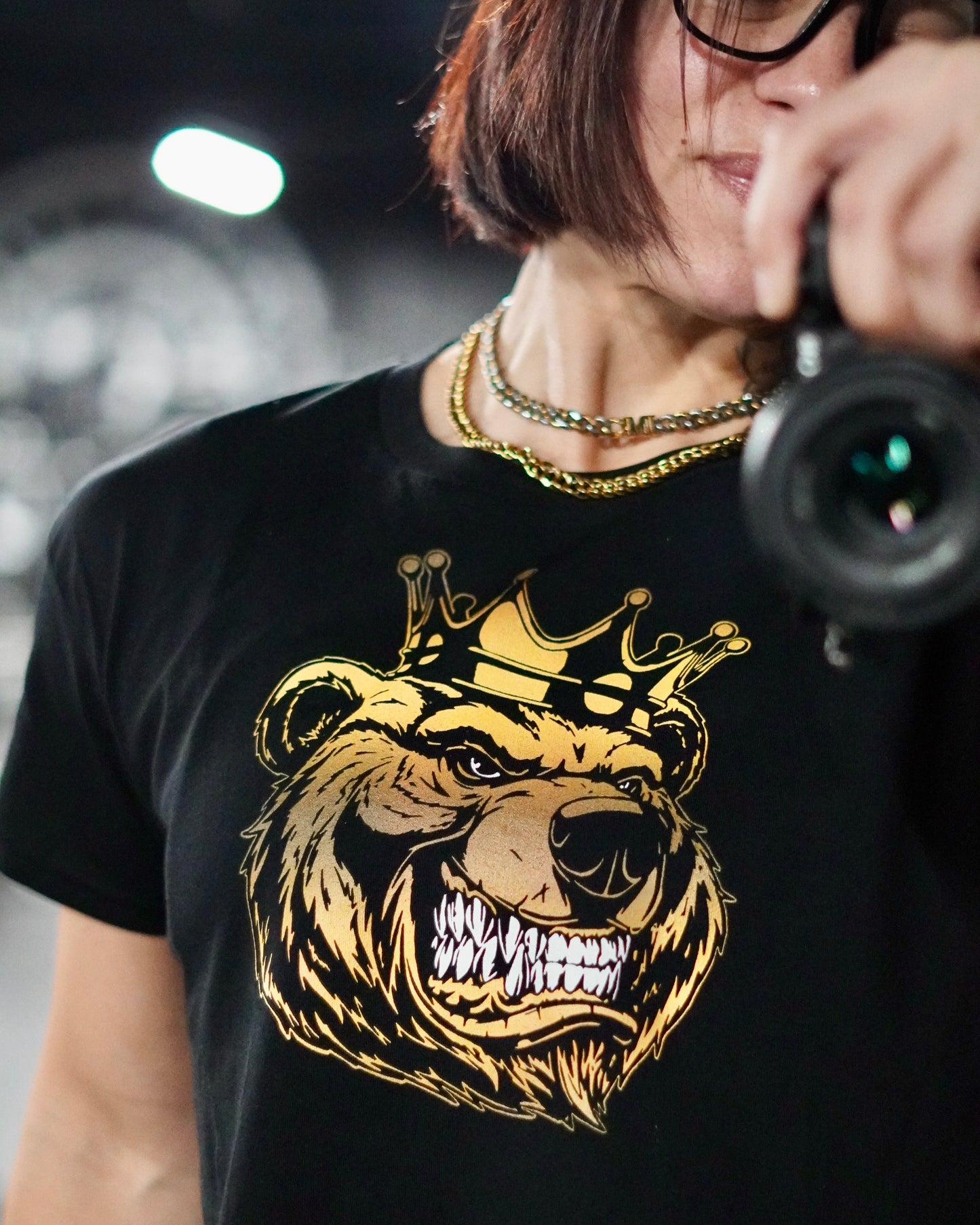 Women’s  Gold Print crop top - Bearclothing 