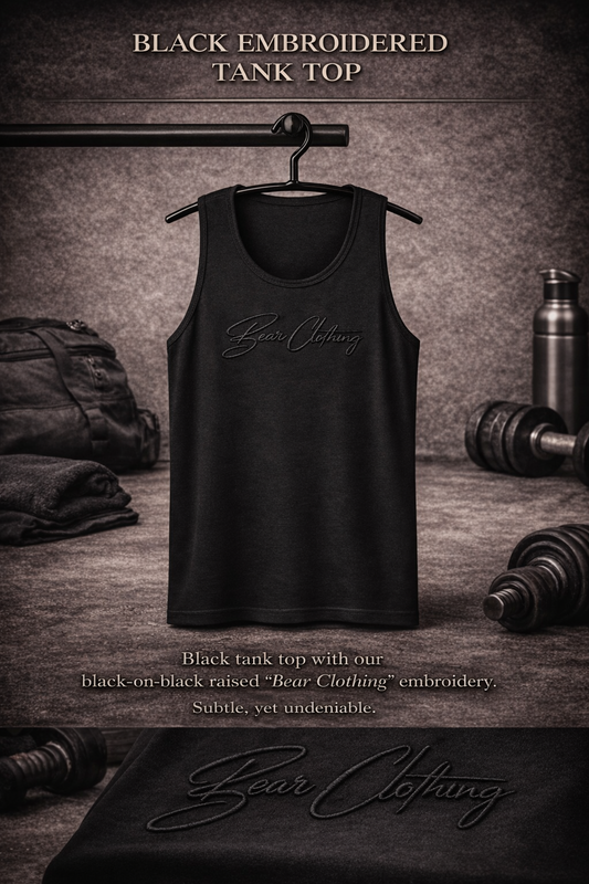 Blackout Embroidered Signature premium tank top - Bearclothing 