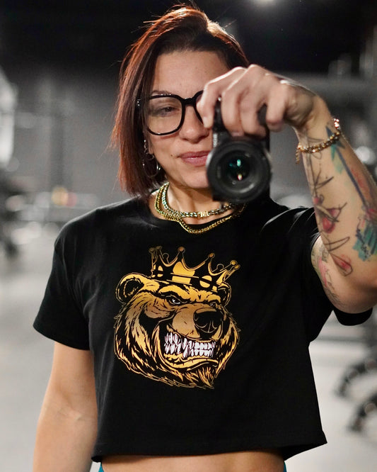 Women’s  Gold Print crop top - Bearclothing 