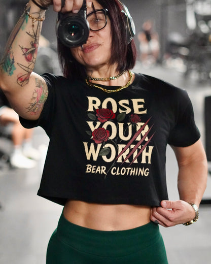 Women’s Rose Your Worth crop top - Bearclothing 