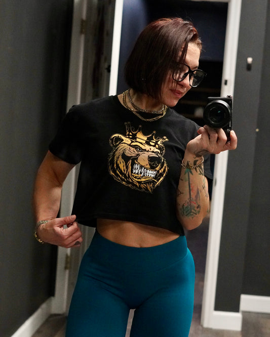 Women’s  Gold Print crop top - Bearclothing 