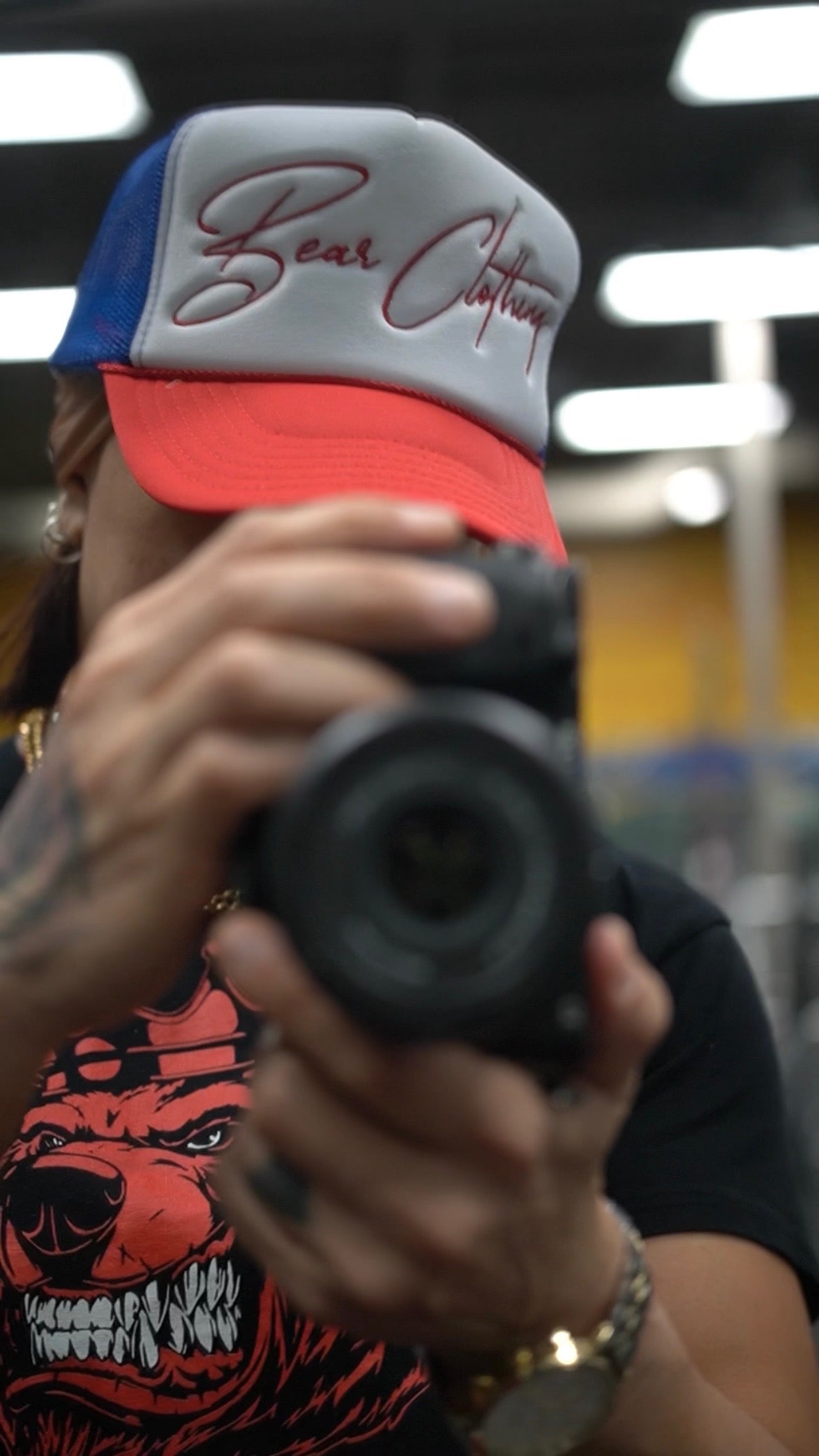 Signature Blue Embroidery Foam trucker hat - Bearclothing 