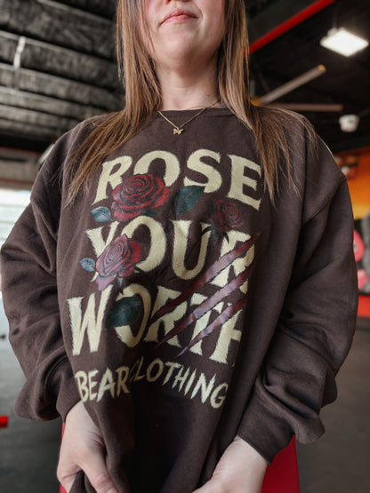 Unisex Rose Your Worth Sweatshirt - Bearclothing 