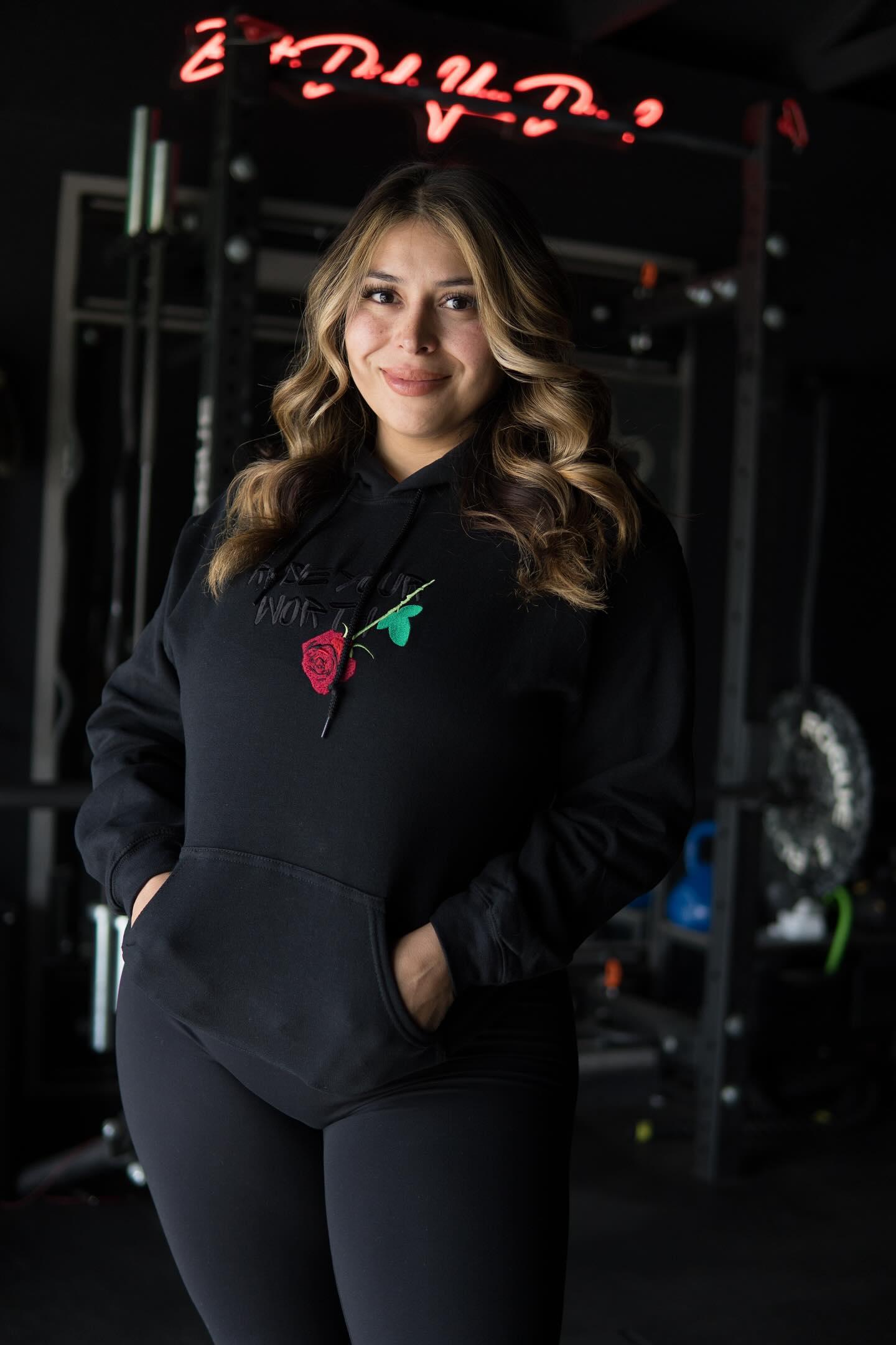 Fall Rose Your Worth Embroidery Premium Hoodie