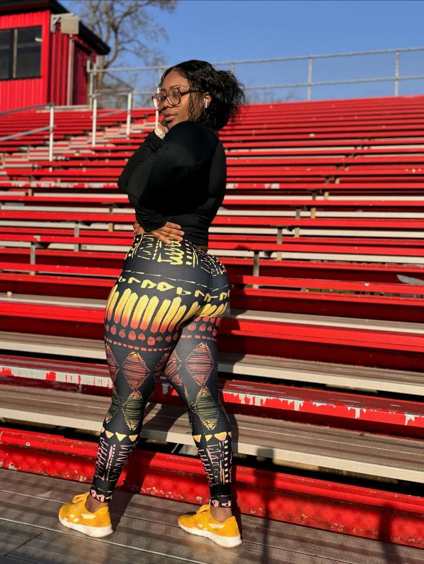 Yoga Bob Marley Jamica Vibe Gold Print Signature Leggings - Bearclothing