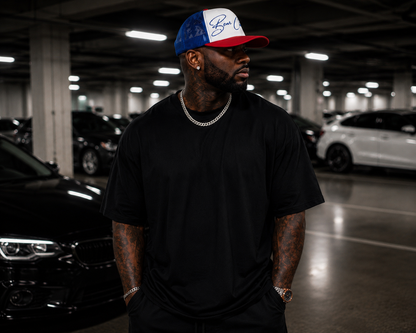 Signature Blue Embroidery Foam trucker hat - Bearclothing 