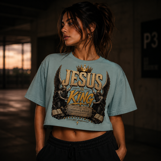 Jesus Is King Crop Top - Bearclothing 