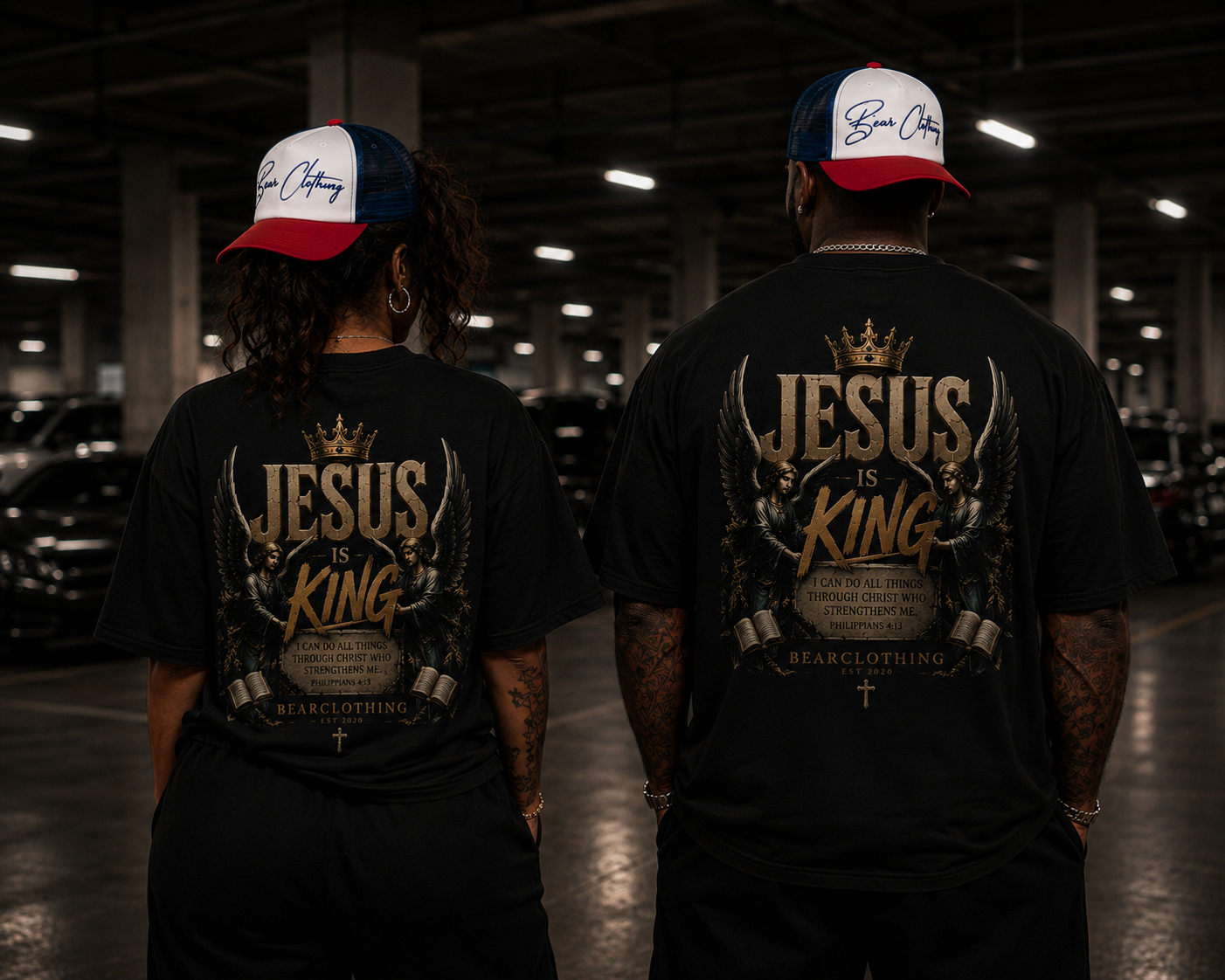 Jesus Is King Back Print Unisex Oversized faded t-shirt - Bearclothing 