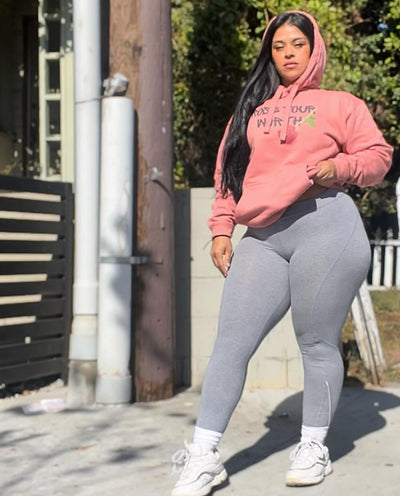 Fall Rose Your Worth Embroidery Premium Unisex Hoodie with Sleeve Signature