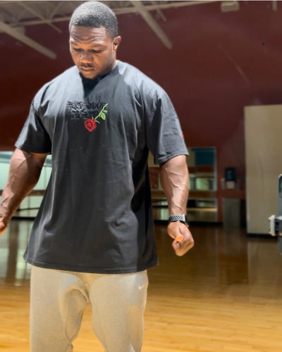 Oversized Rose Your Worth Embroidery Oversized faded t-shirt.