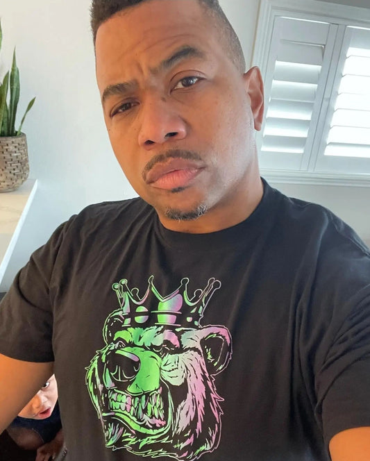 Multi-Colored Bear with Crown Print Tee - Bearclothing
