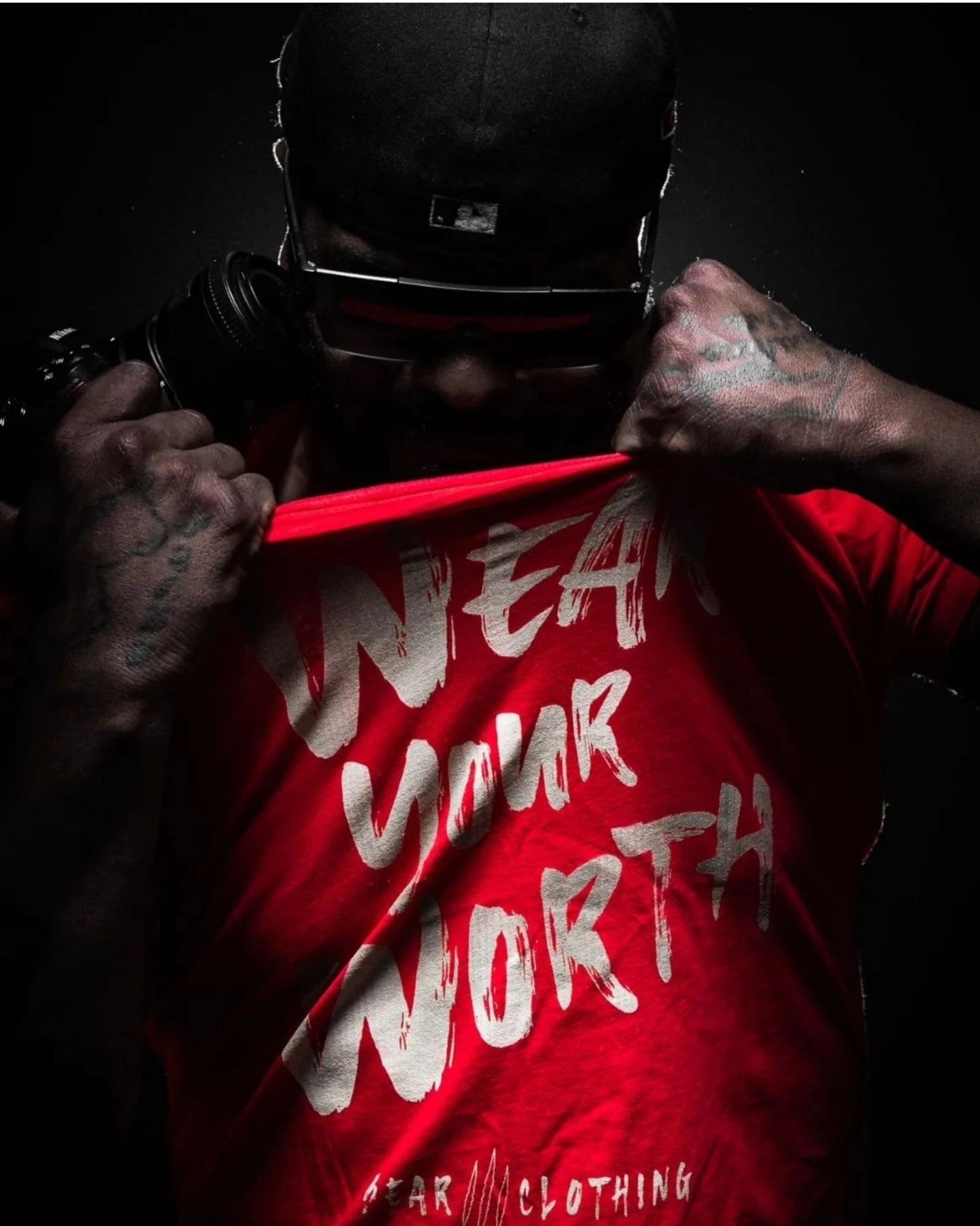 White Print Wear Your Worth Premium Tee - Bearclothing