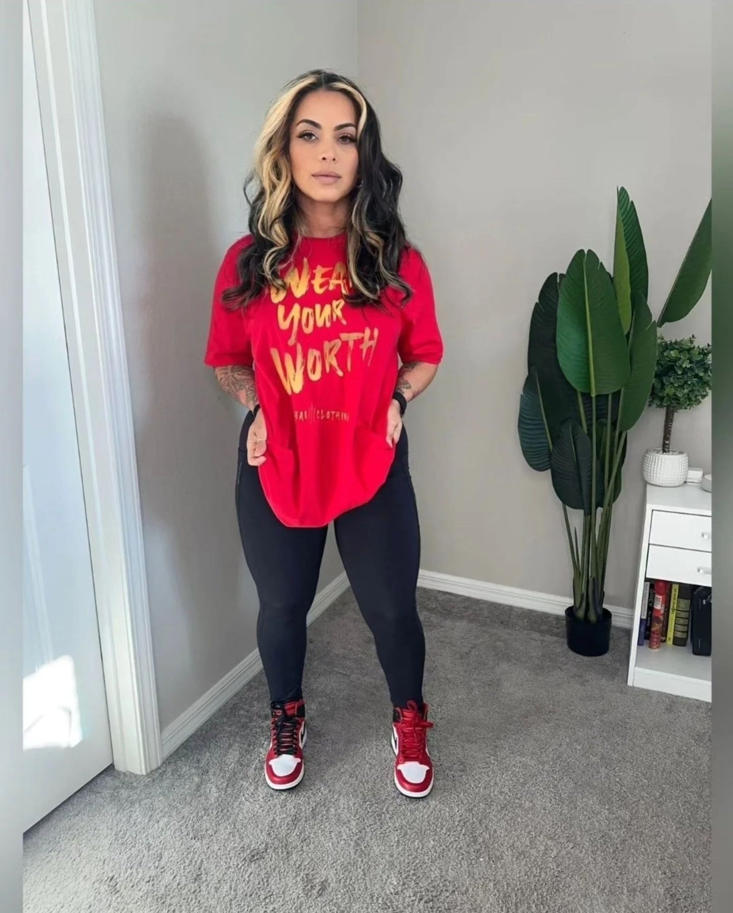 Gold Print Wear Your Worth Premium Tee - Bearclothing