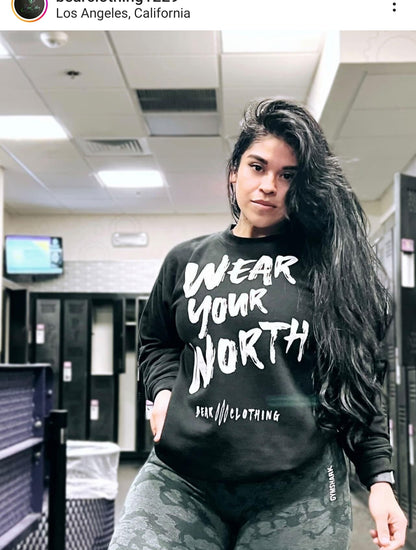 White Print Wear Your Worth Sweatshirt - Bearclothing