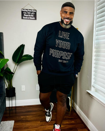 Fall Live Your Purpose Gold Print Unisex crewneck.