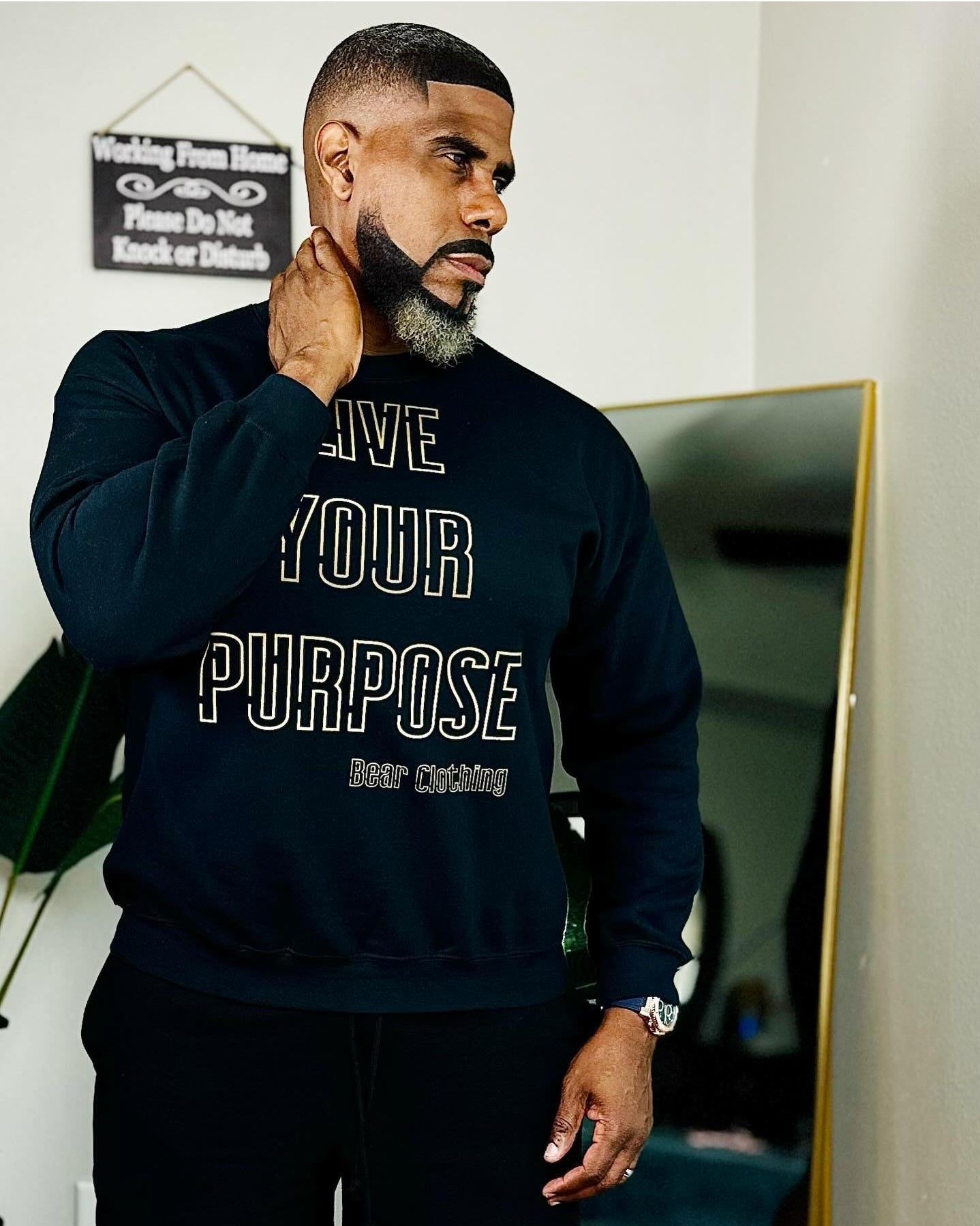 Fall Live Your Purpose Gold Print Unisex crewneck,hoodie