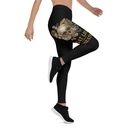 YOGA WHAT LIES BENEATH BLACK PRINT SQUAT PROOF LEGGINGS