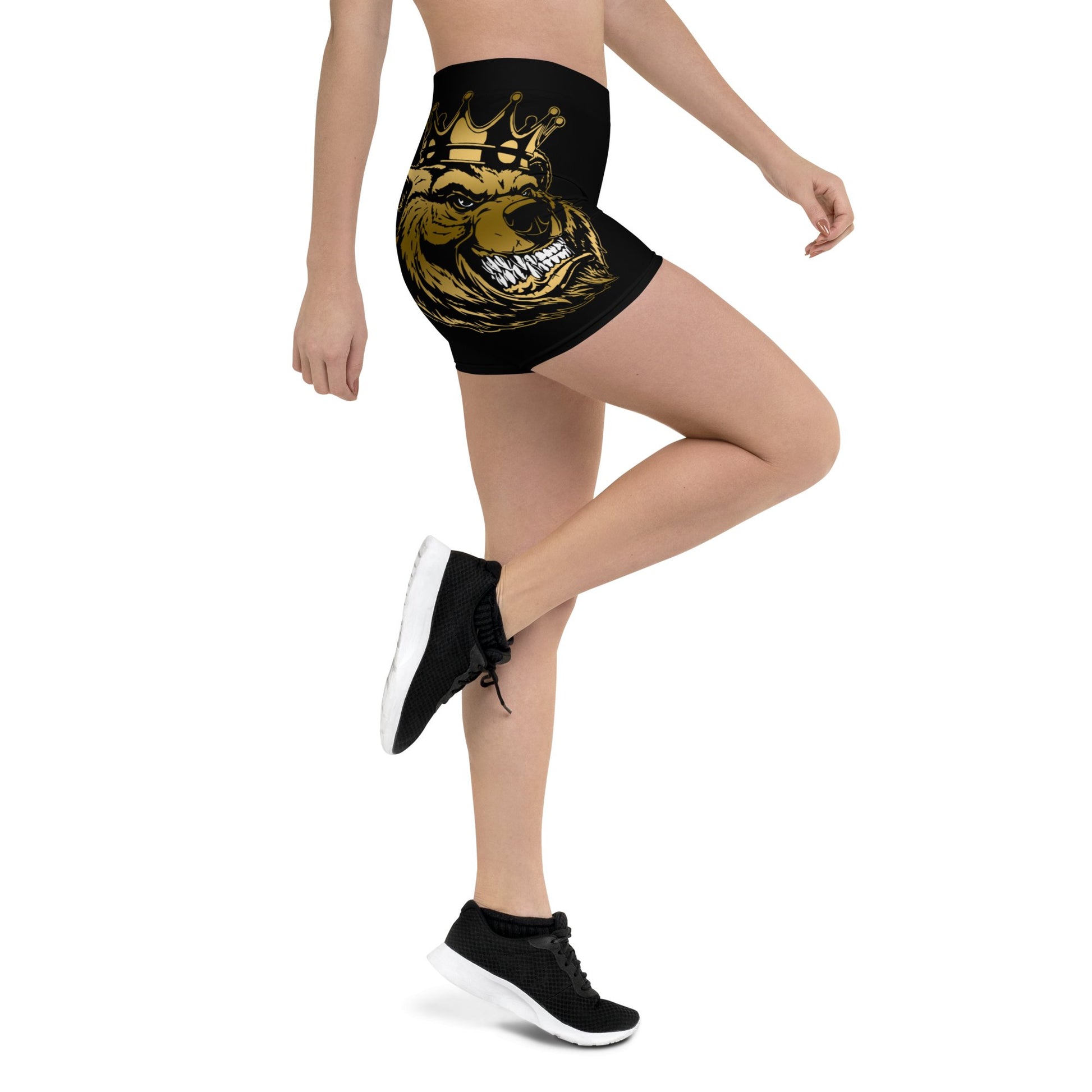 Yoga Gold Bear Print Shorts - Bearclothing