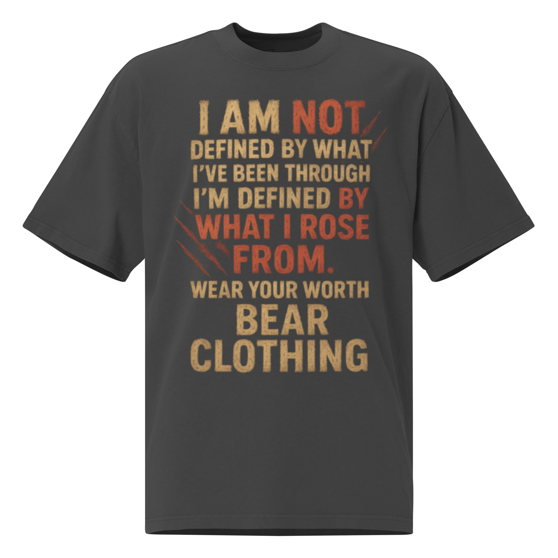 Full Body I Am Not Defined Two Color Print Oversized faded t-shirt - Bearclothing