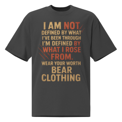 Full Body I Am Not Defined Two Color Print Oversized faded t-shirt - Bearclothing