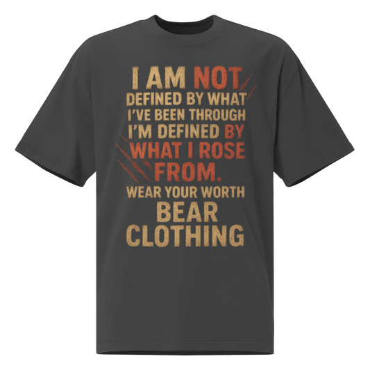 Full Body I Am Not Defined Two Color Print Oversized faded t-shirt - Bearclothing