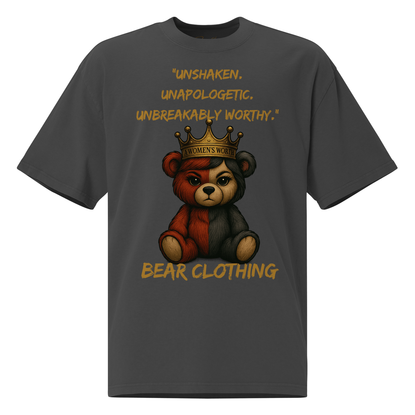 A Women’s Worth Full Body Oversized Faded T-Shirt - Bearclothing