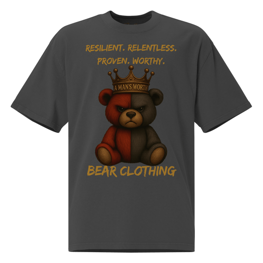 A Man’s Worth Full Body Oversized Faded T-Shirts - Bearclothing