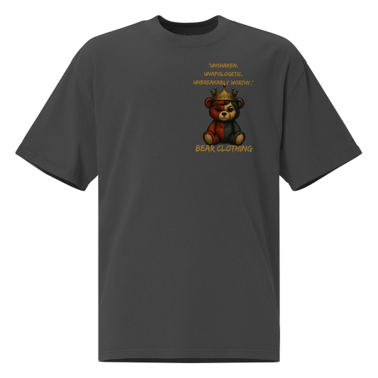 A Women’s Worth With Back Full Body Quote Oversized Faded T-Shirt - Bearclothing