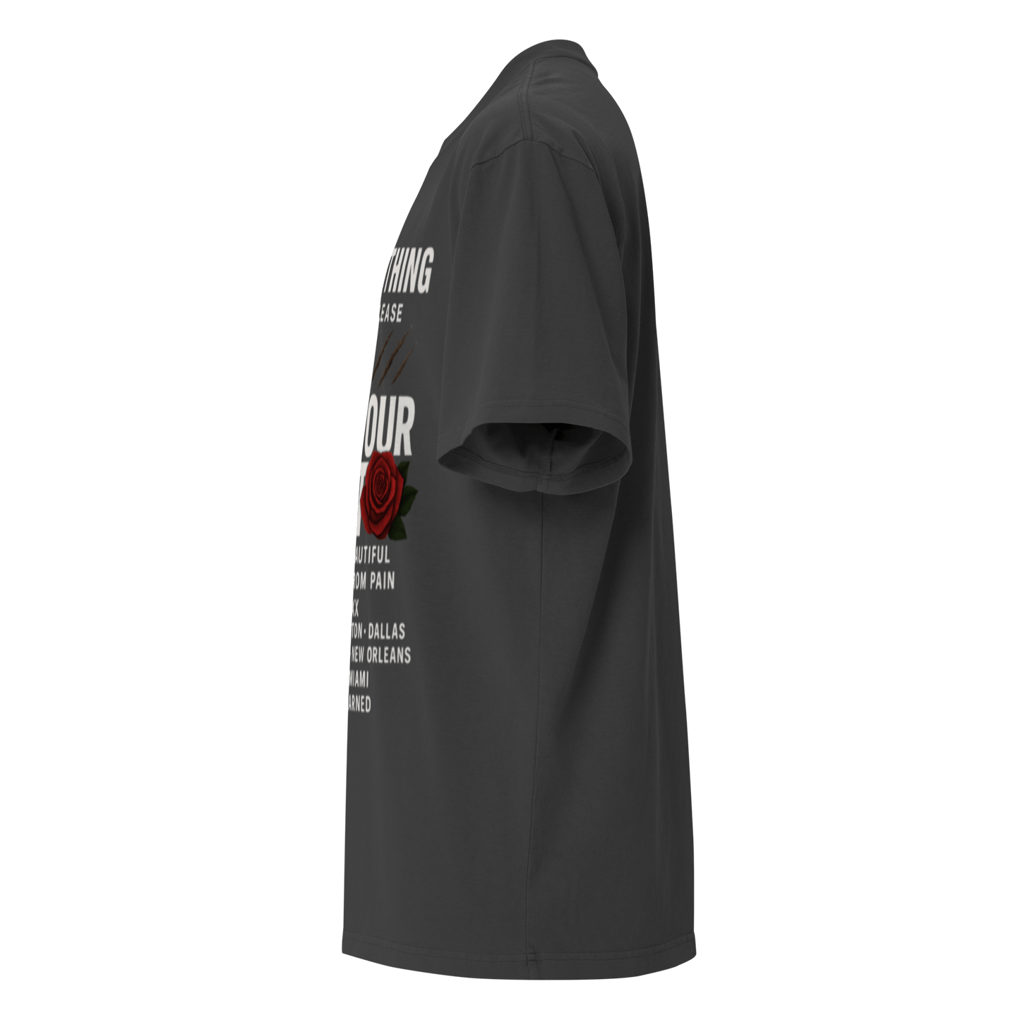 White Full Body Print Wear Your Worth Oversized Pump Cover faded t-shirt - Bearclothing