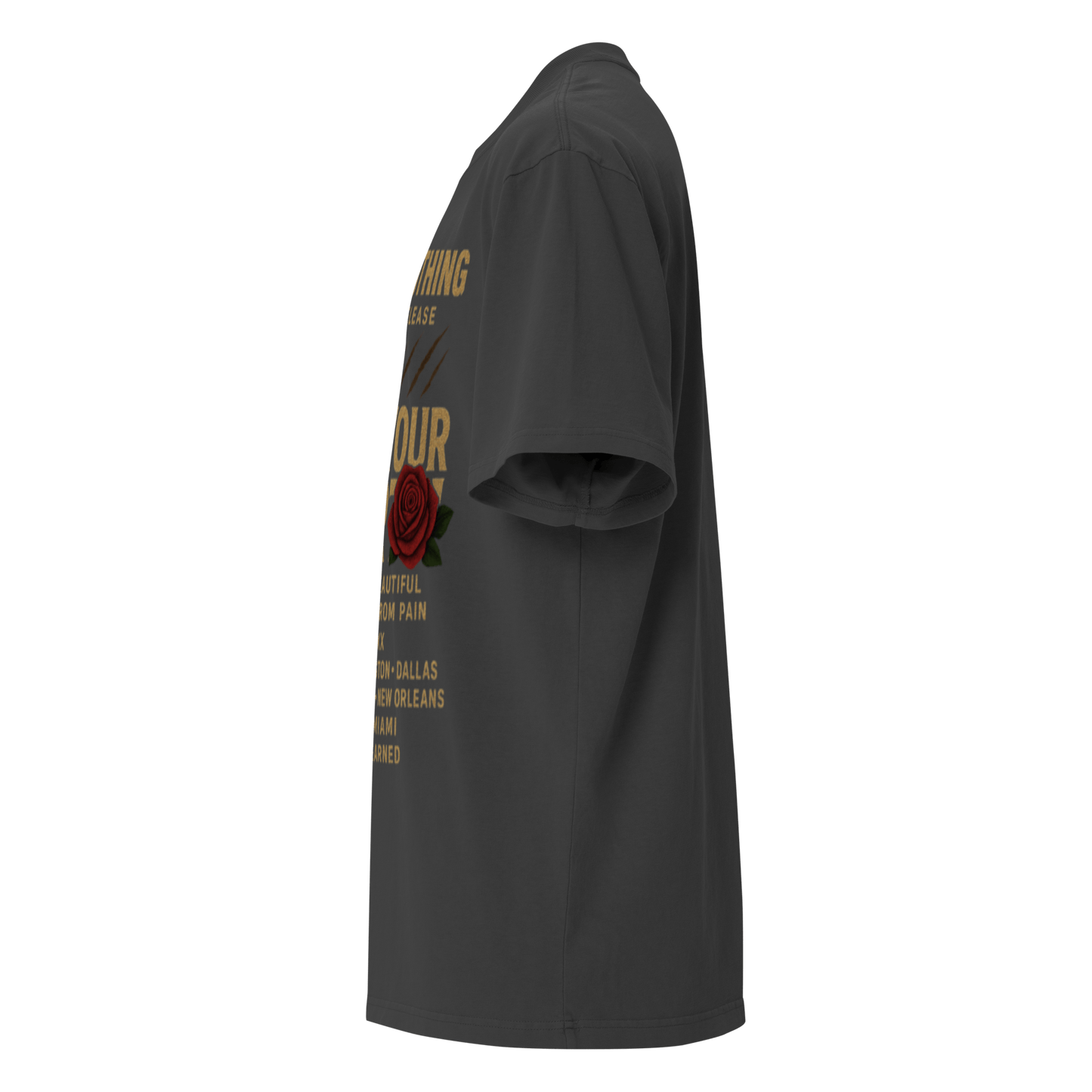 Brown Print Wear Your Worth Full Body Pump Cover Oversized faded t-shirt - Bearclothing