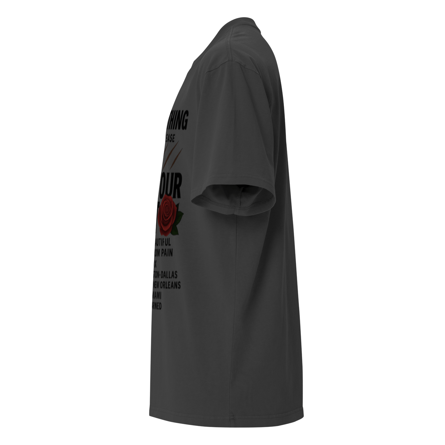 Oversized Black Print Full body Wear Your Worth faded t-shirt - Bearclothing