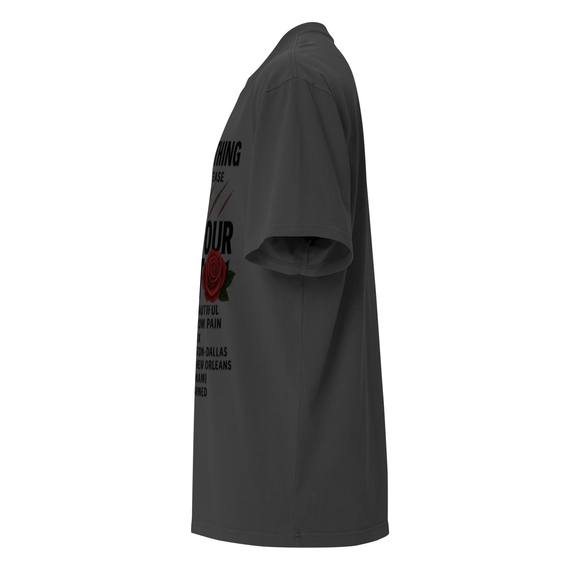 Oversized Black Print Full body Wear Your Worth faded t-shirt - Bearclothing