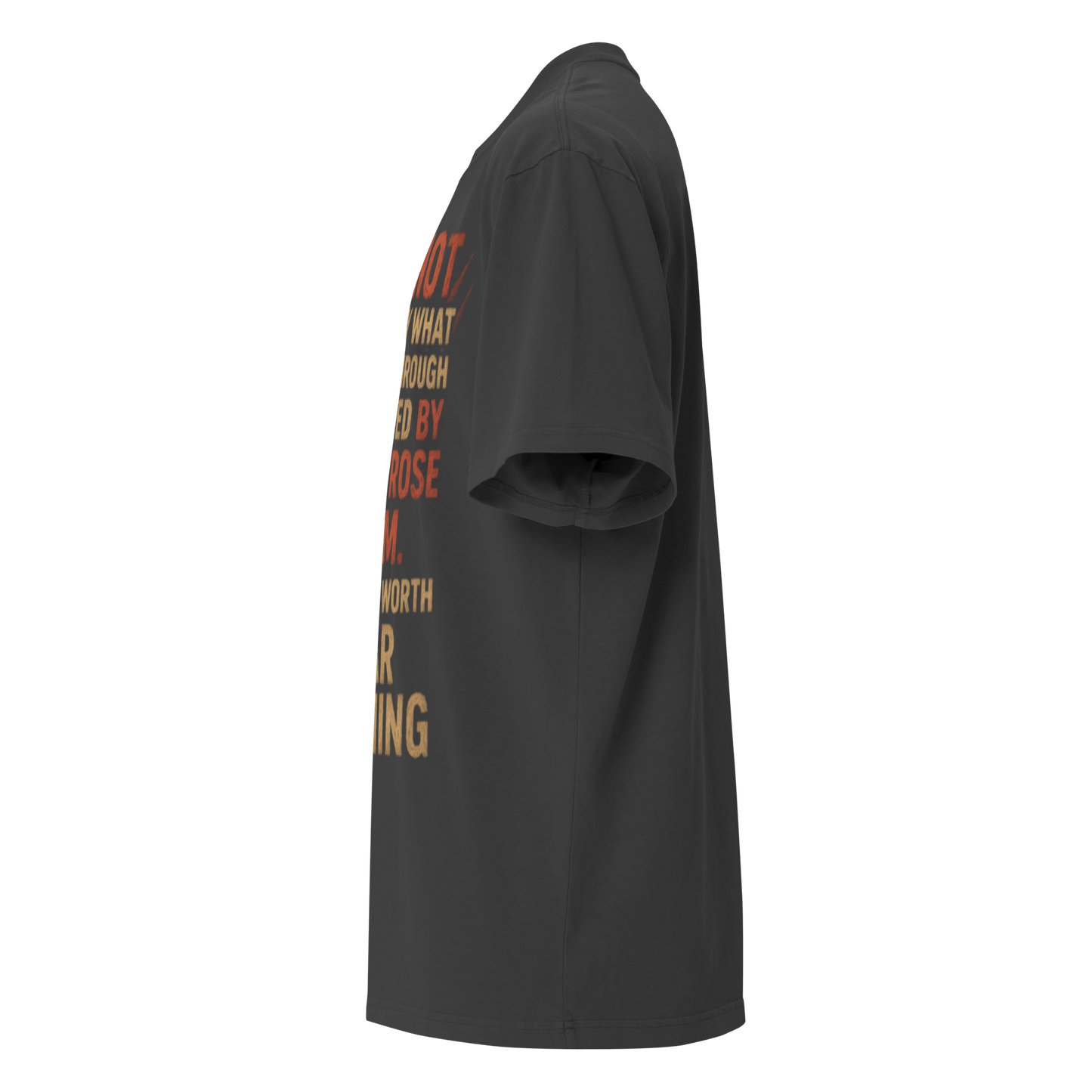 Full Body I Am Not Defined Two Color Print Oversized faded t-shirt - Bearclothing