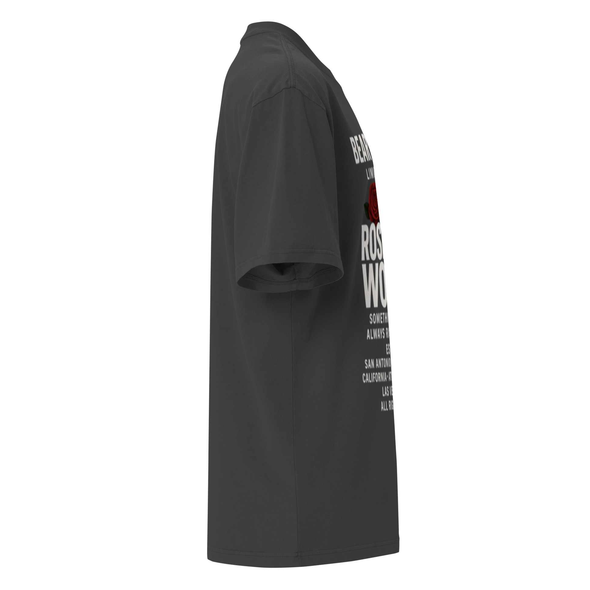 White Full Body Print Wear Your Worth Oversized Pump Cover faded t-shirt - Bearclothing