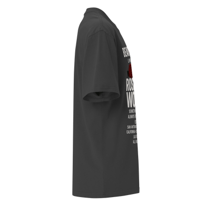 White Full Body Print Wear Your Worth Oversized Pump Cover faded t-shirt - Bearclothing