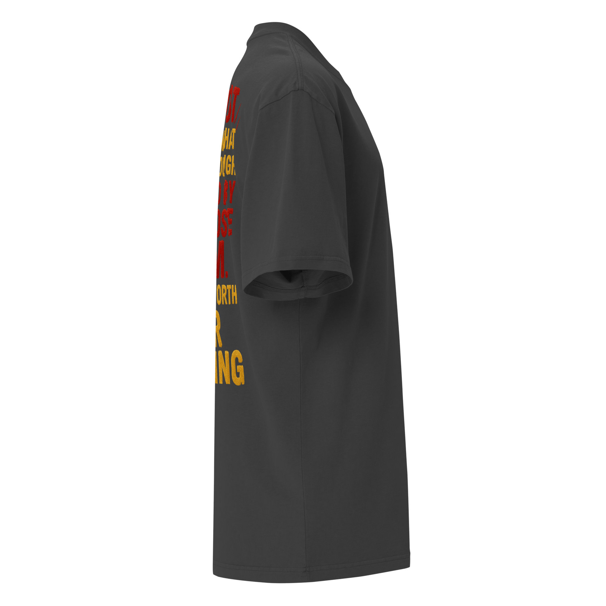 A Women’s Worth With Back Full Body Quote Oversized Faded T-Shirt - Bearclothing