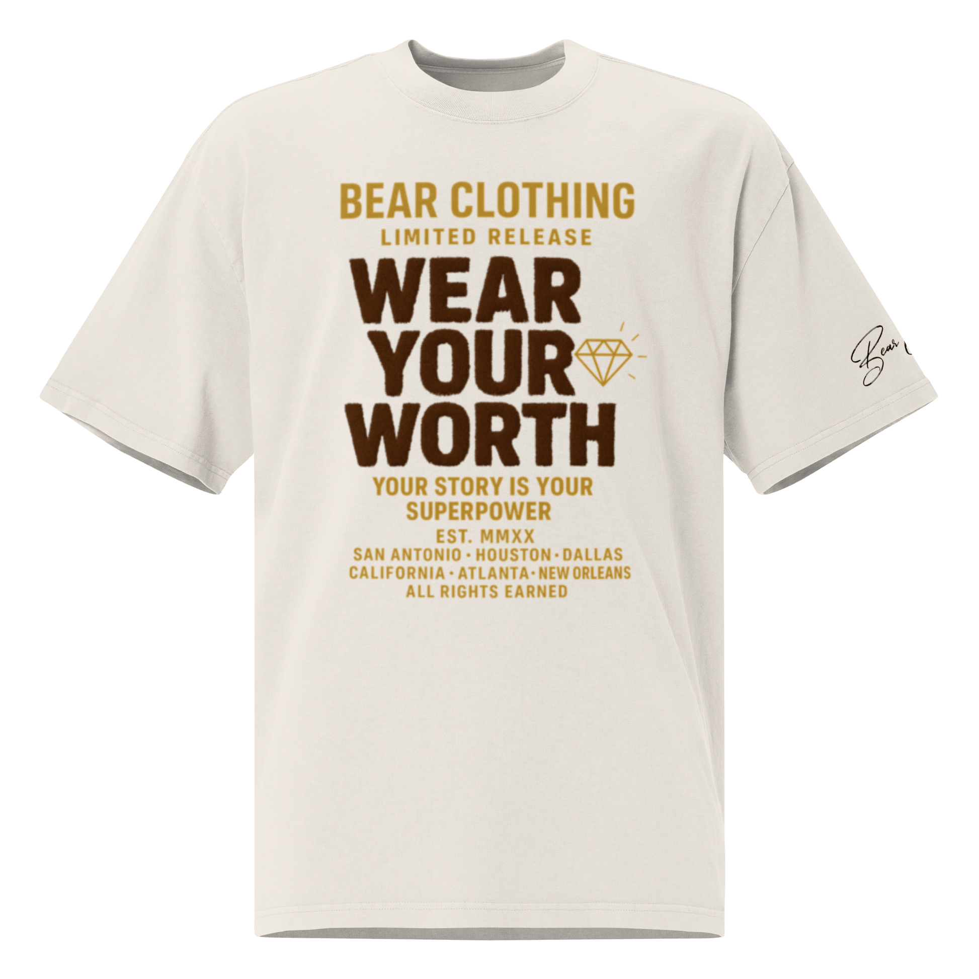 Wear Your Worth Full Body Oversized faded t-shirt - Bearclothing