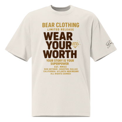 Wear Your Worth Full Body Oversized faded t-shirt - Bearclothing