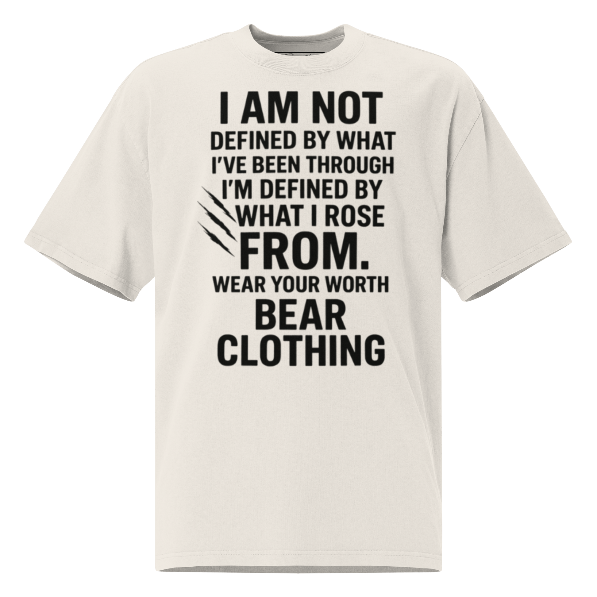 Full Body I Am Not Defined Black Print Oversized faded t-shirt - Bearclothing
