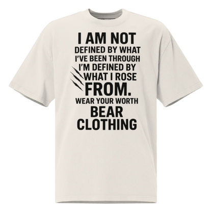 Full Body I Am Not Defined Black Print Oversized faded t-shirt - Bearclothing
