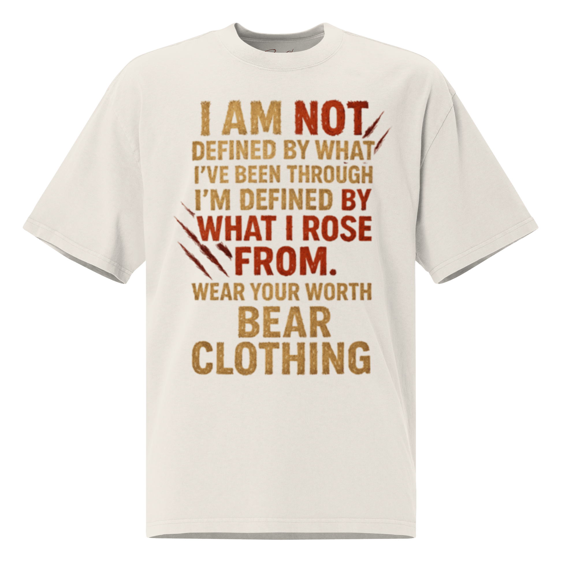 Full Body I Am Not Defined Two Color Print Oversized faded t-shirt - Bearclothing
